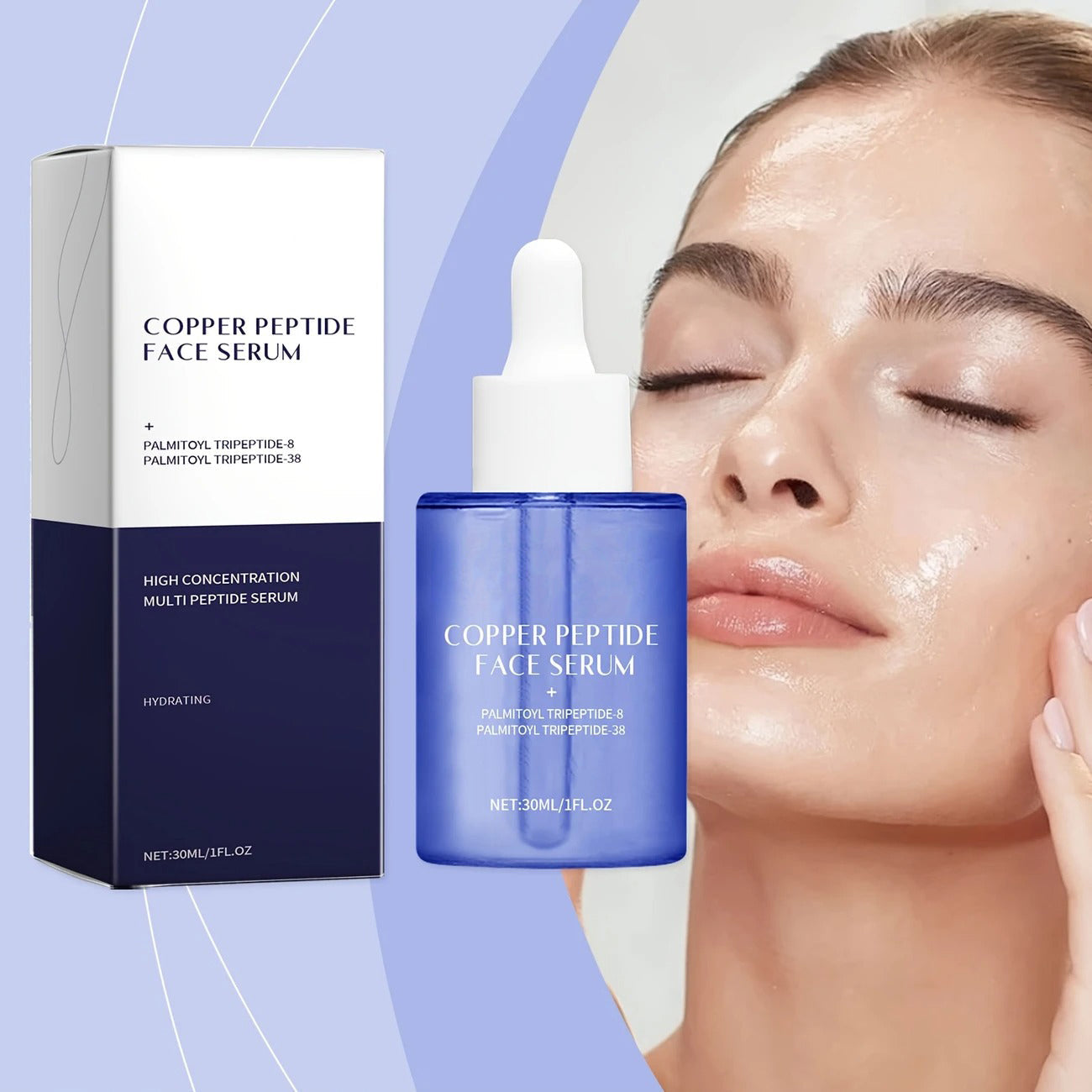 Copper Peptide Facial Essence, Moisturizing, Tightening Facial Contour, Mild, Easy To Absorb, Smooth Facial Skin, Suitable For All Skin Types