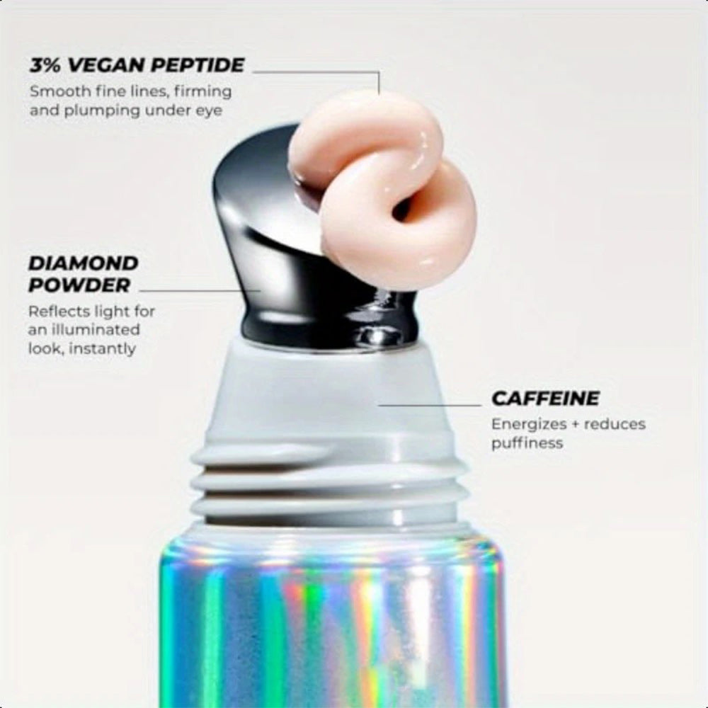 Brighten & Depuffllluminating Eye Cream - Instantly Reduce Dark Circles &Puffiness with Soothing Metal Applicator, Hydrating KoreanFormula, Vegan Botanicals & Niacinamide -DermatologistTested,