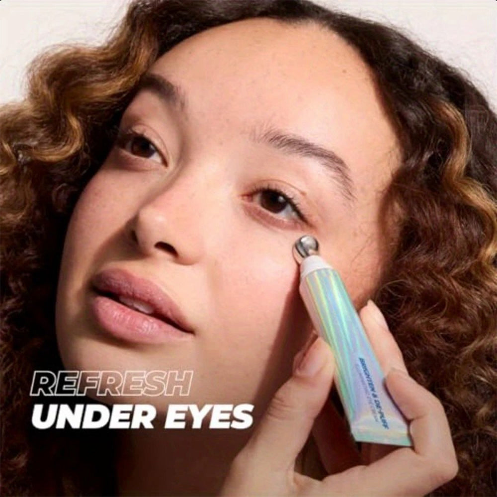 Brighten & Depuffllluminating Eye Cream - Instantly Reduce Dark Circles &Puffiness with Soothing Metal Applicator, Hydrating KoreanFormula, Vegan Botanicals & Niacinamide -DermatologistTested,
