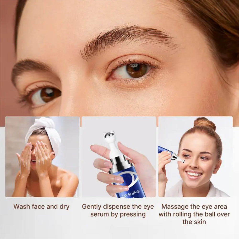 2/3pcs Eye SerumContaining Caffeine, Hyaluronic Acid & Niacinamide,Moisturizing And Tightening The Light Beige Around TheEyes, The Look Of Dark Circles, Daily Eye Care Cream with360"Roller Massage Ball, Smooths Eye Light Beige, FirmingUnder Eve Serum